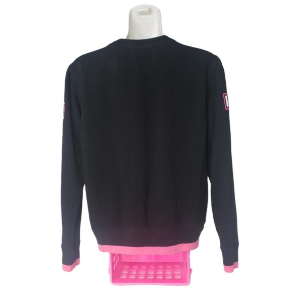VICTORIA'S SECRET PINK BLACK AND HOT PINK PULLOVER SWEATSHIRT SIZE XS - Picture 2 of 7